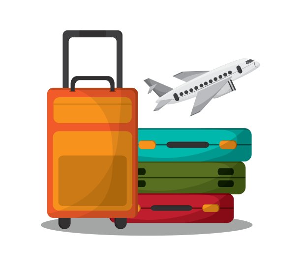 行李和飞机旅行设计图片下载