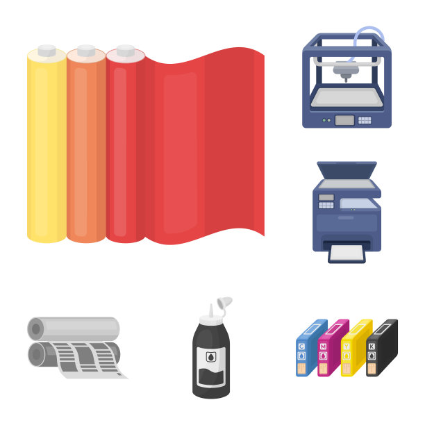 印刷产品卡通图标设置图片下载