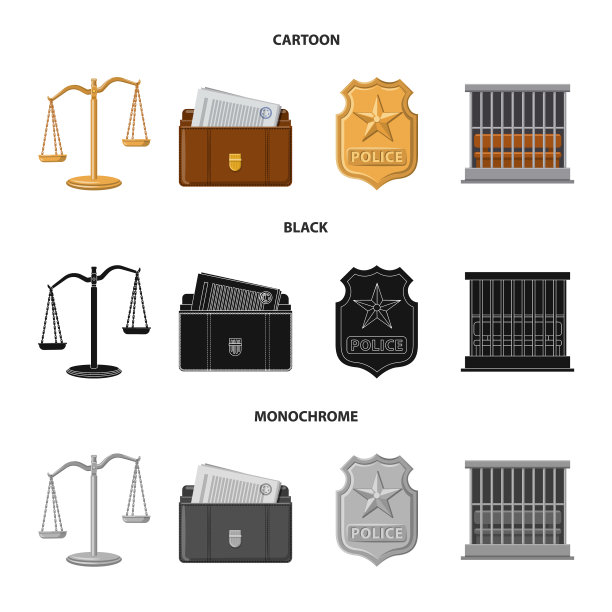 孤立的法律客体和律师符号图片下载