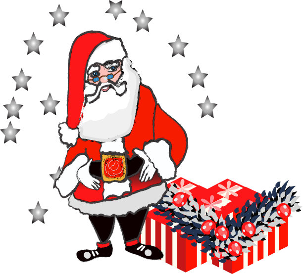 圣诞老人孤立地站在白色的背景上图片下载