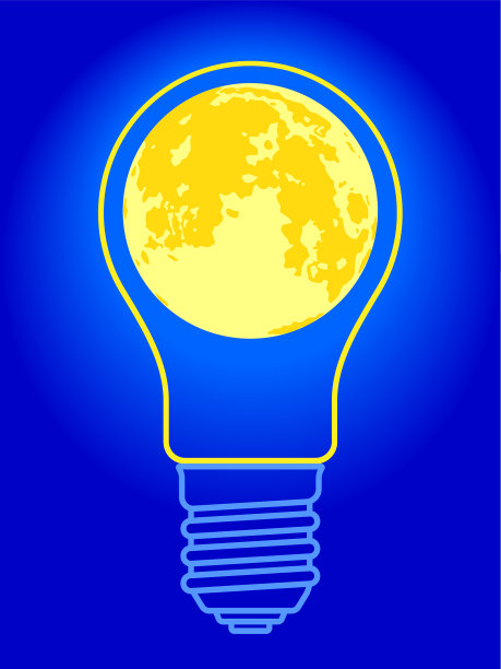 灯泡的月亮图片下载