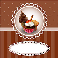 带有纸杯蛋糕的复古背景图片下载