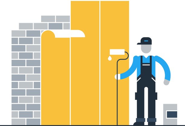 建筑工人整理砖墙图片下载