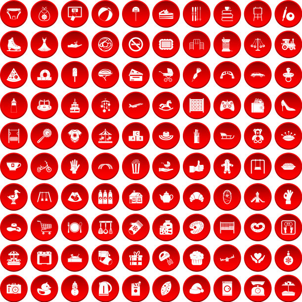 100个母子图标设置为红色图片下载