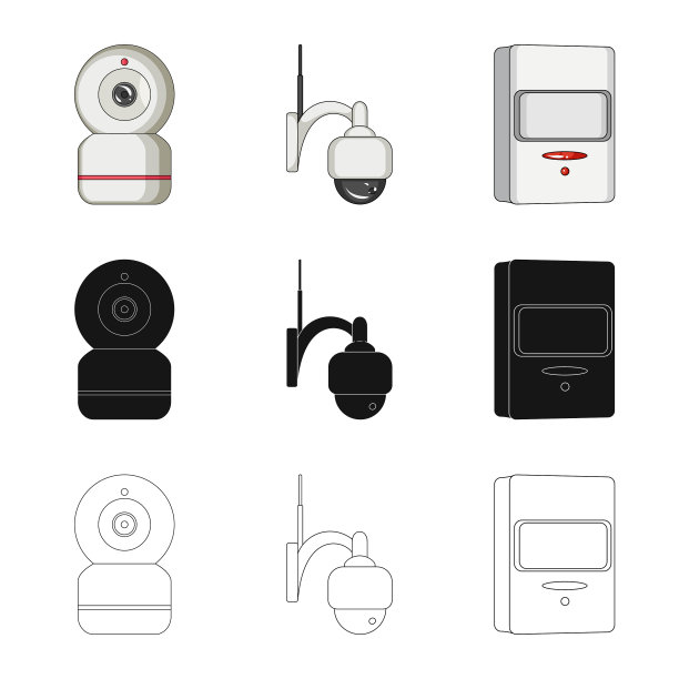 闭路电视和摄像机符号设计图片下载