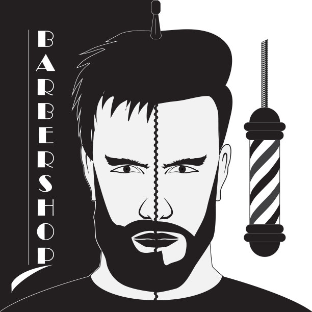 招牌理发店图片下载