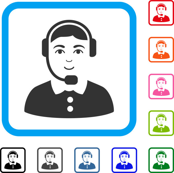 呼叫中心接线员装裱了高兴的图标图片下载