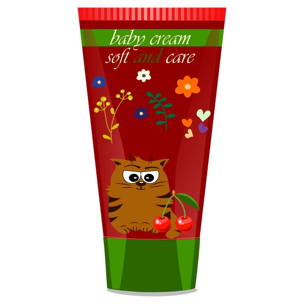 婴儿乳霜管与儿童设计图片下载