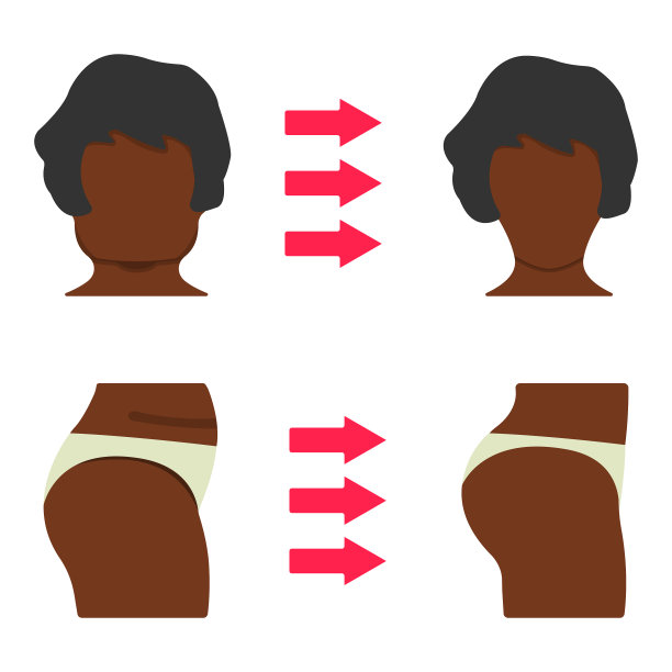 套黑人妇女身体部分肥胖和运动身体图片下载