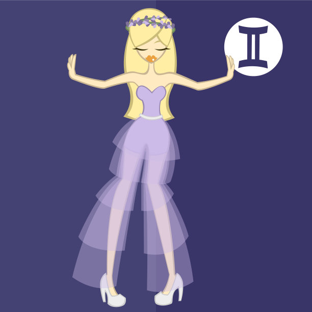 女孩在主题花双子星座图片下载