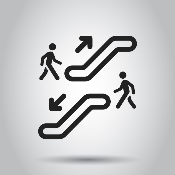 自动扶梯电梯图标的经营理念图片下载