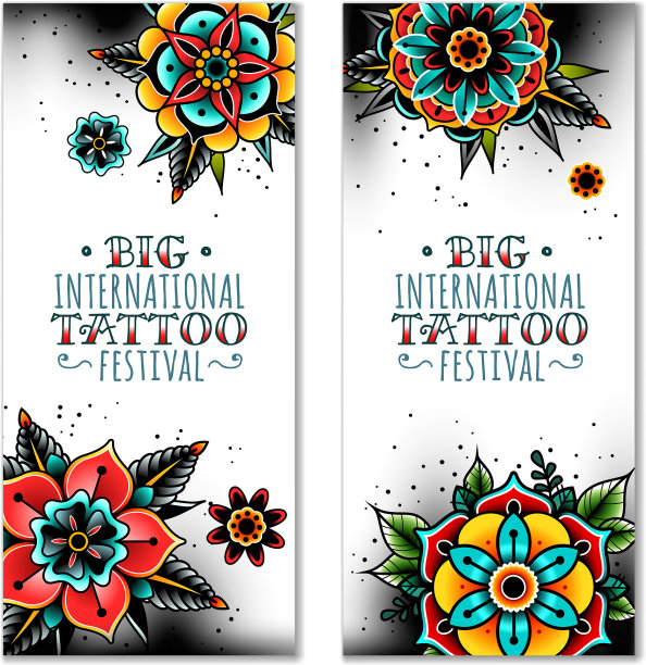 老式纹身花图片下载