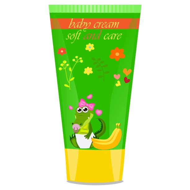 婴儿乳霜管与儿童设计图片下载