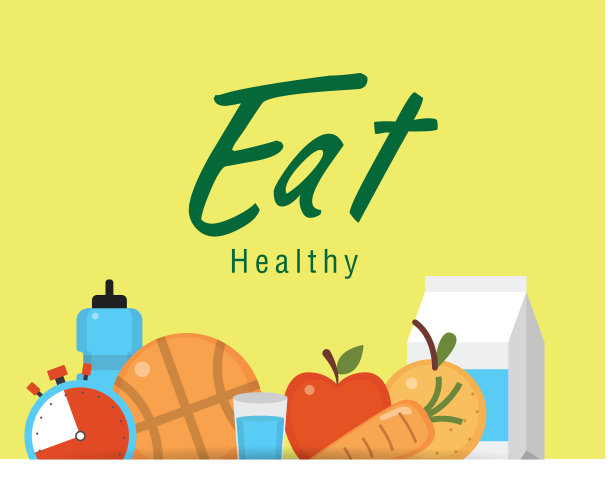 吃健康食品黄色背景图片图片下载