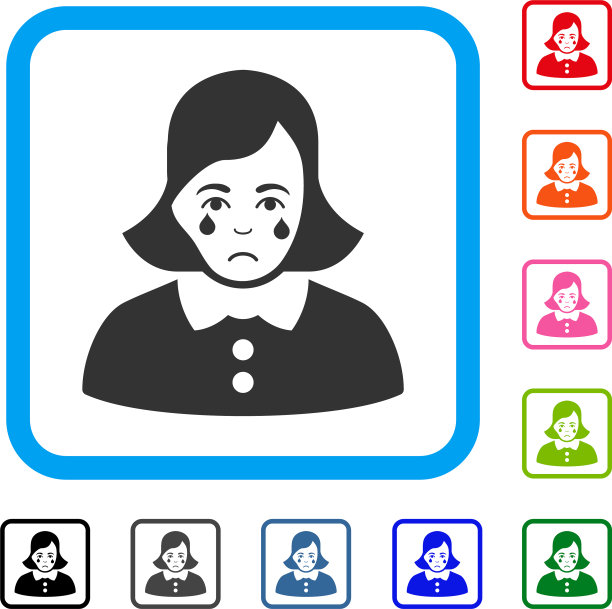哭泣的女人框dolor图标图片下载
