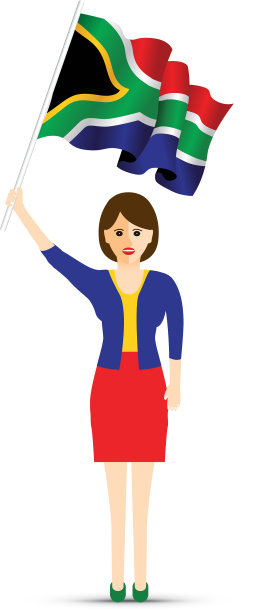南非女人挥舞国旗图片下载