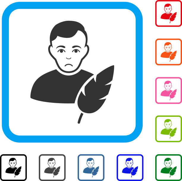 羽毛作家框不快乐的图标图片下载