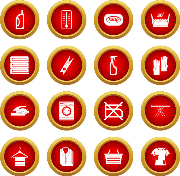 洗衣图标红圈设置图片下载