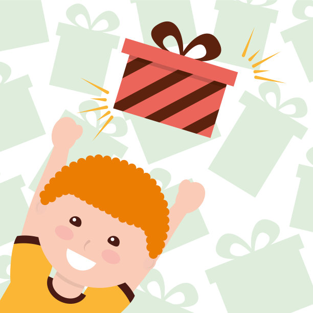 儿童礼品盒形象图片下载