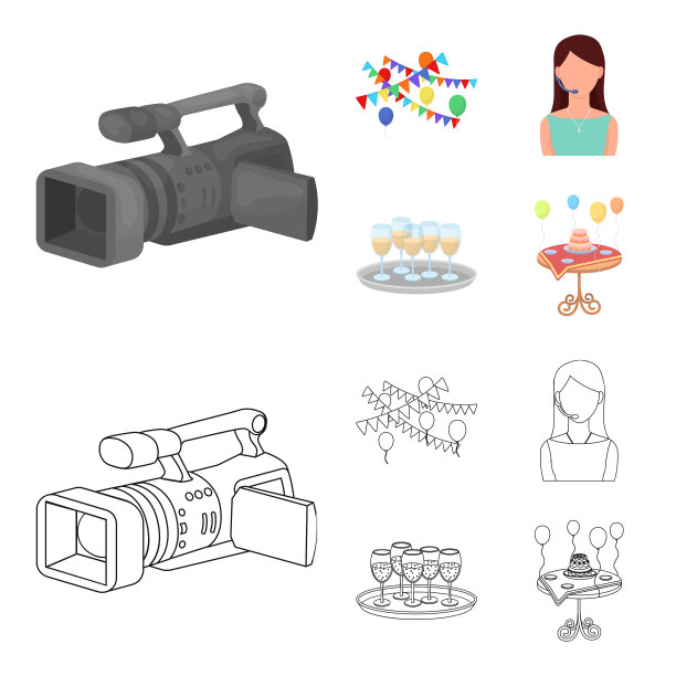 用旗帜和球引导庆典的花环图片下载