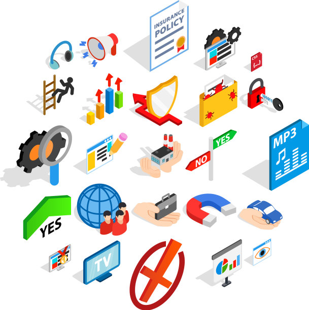 信息新闻图标设置等距样式图片下载