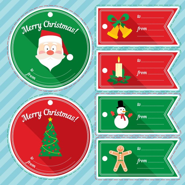 圣诞礼物标签设计集图片下载