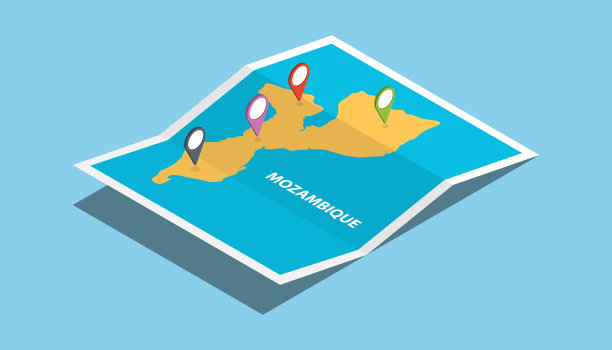 莫桑比克非洲探索地图与等距图片下载