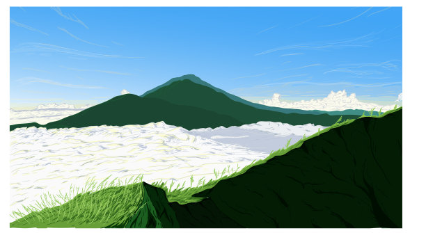 印度尼西亚巴图尔山的自然背景图片下载