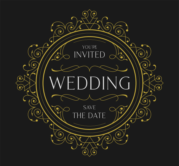 圆形装饰徽章极简线条艺术时尚装饰设计模板图片下载