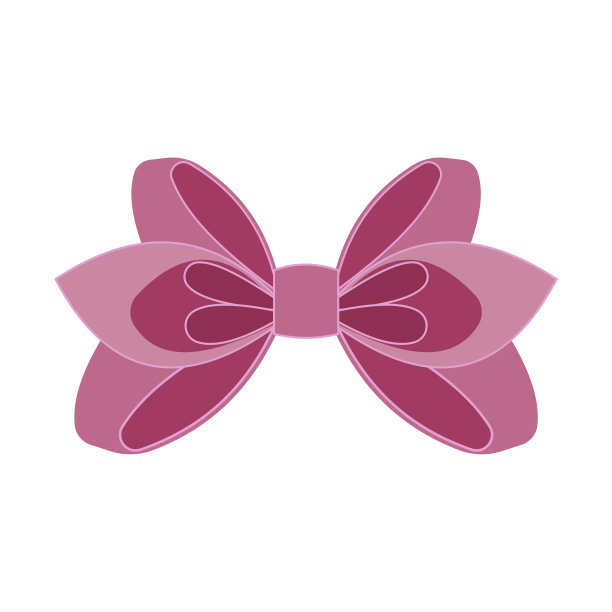 礼物粉红色蝴蝶结的形式的花孤立在白色的背景。矢量图像。图片下载