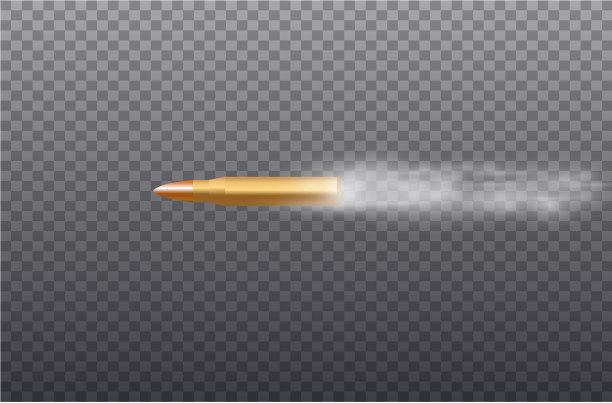 飞行的子弹和灰尘痕迹被隔离在黑色图片下载