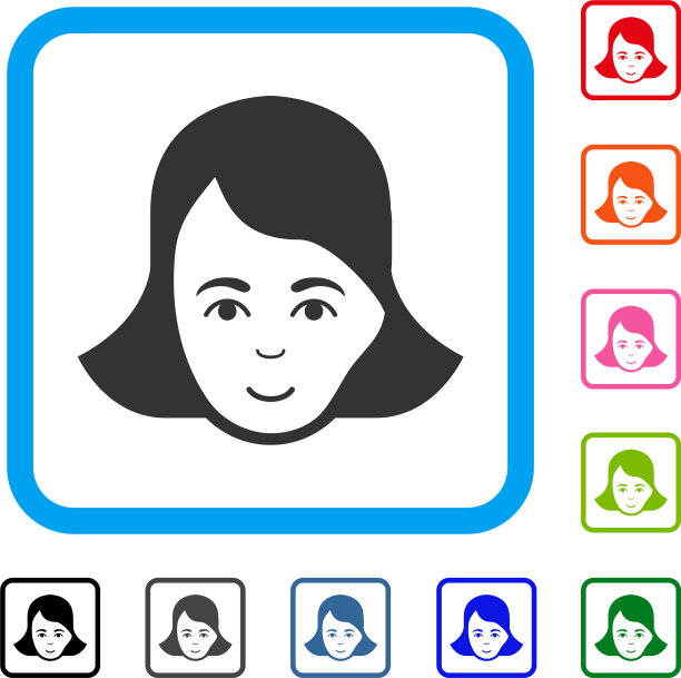 女士的脸框快乐的图标图片下载