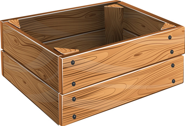 木箱孤立在白色背景上图片下载