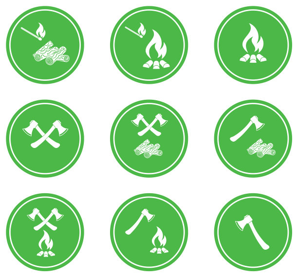 一套篝火图标图片下载