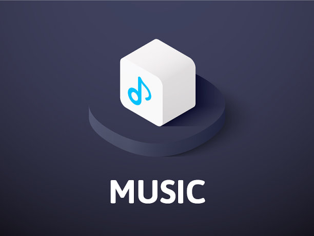 彩色背景上的音乐2.5D图标图片下载