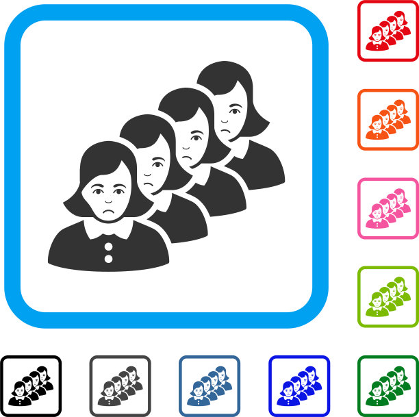 女人排队框可怜的图标图片下载