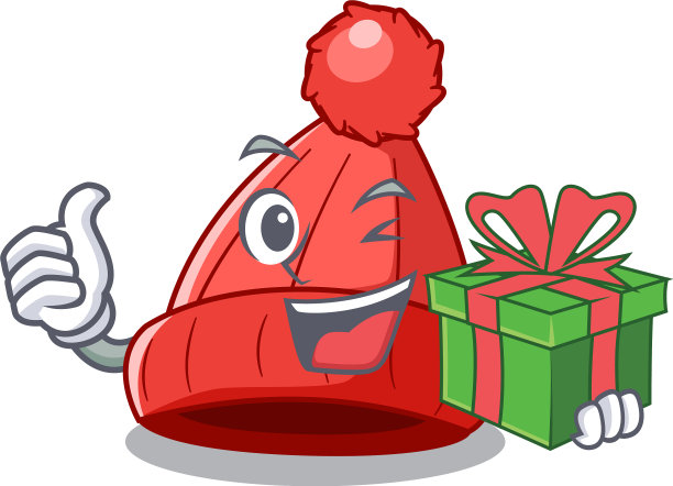 还有一张卡通羊毛帽的礼物照片图片下载