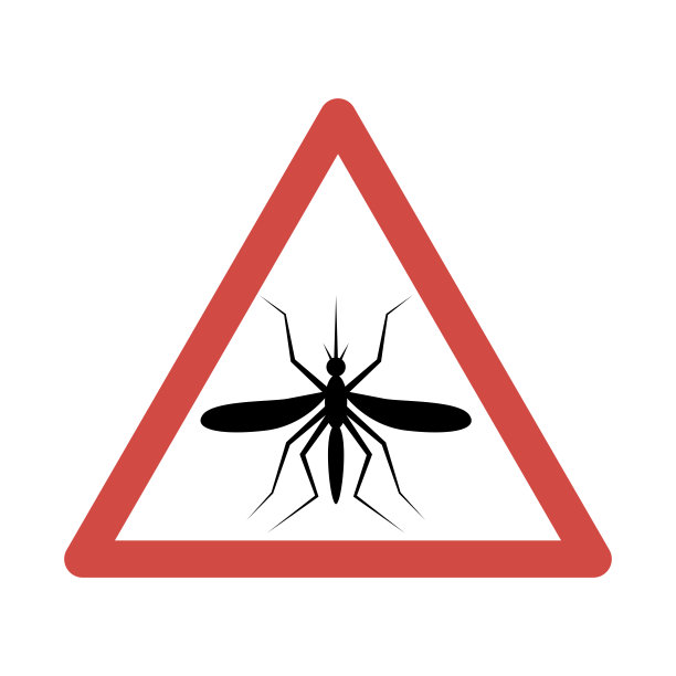 无蚊子标志及红色三角警告标志图片下载