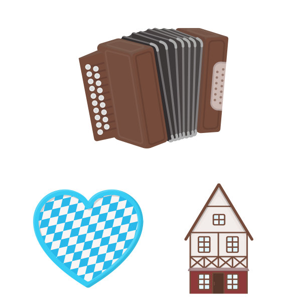 十月节日在慕尼黑卡通图标设置图片下载