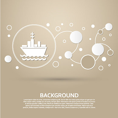 船船图标上的棕色背景与优雅图片下载