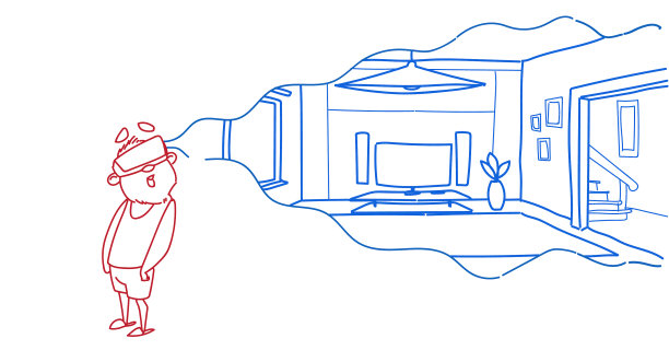 老年男子戴数码眼镜虚拟现实图片下载