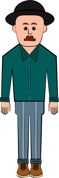 孤立的潮人卡通人物图片下载