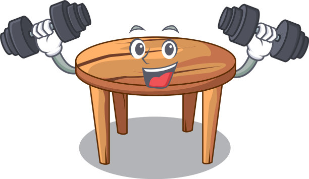 餐厅的健身特色木桌图片下载