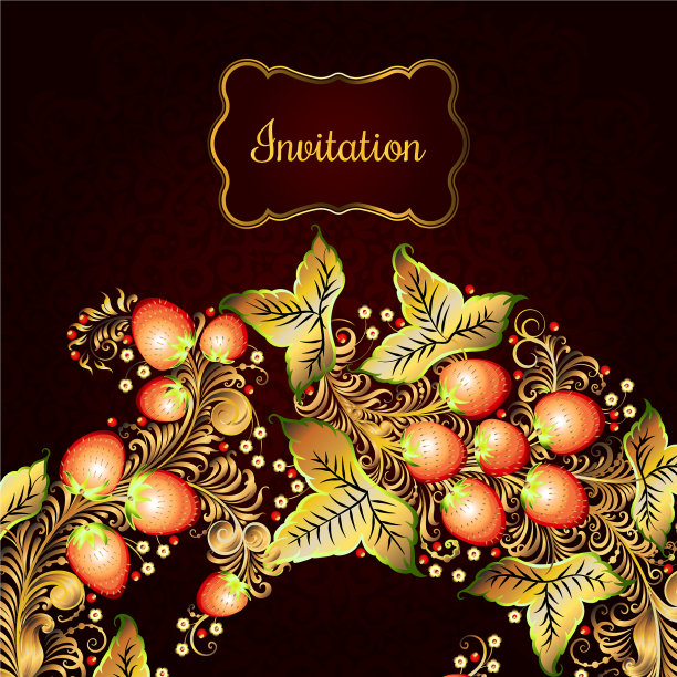 装饰卡与khokhloma图片下载