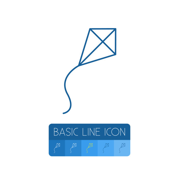 孤立风筝轮廓飞行玩具元素图片下载