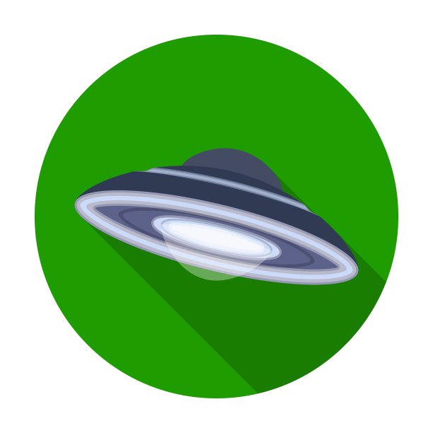 飞碟图标在平面风格孤立的白色图片下载