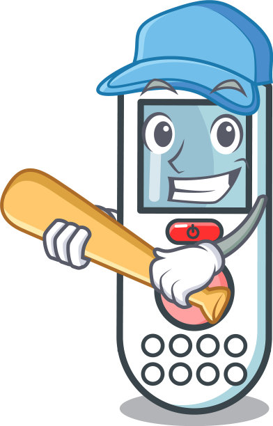 打棒球的遥控人物卡通图片下载