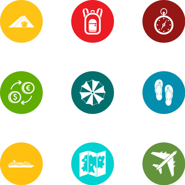 金钱休息图标设置扁平风格图片下载