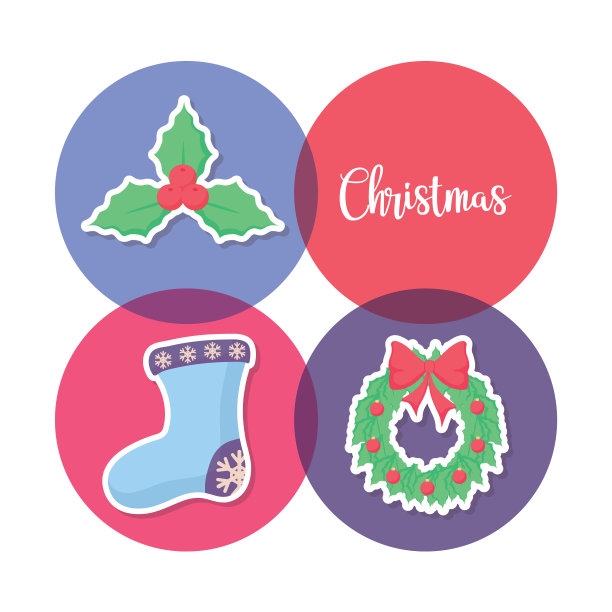 带有图标的圣诞袜图片下载