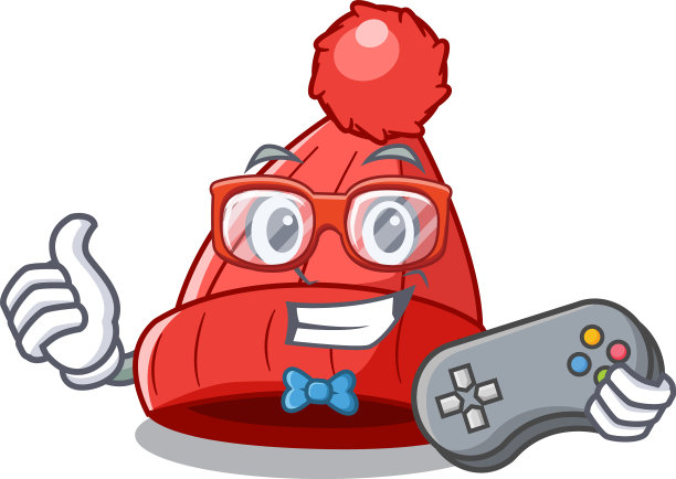 卡通羊毛无檐帽的玩家照片图片下载